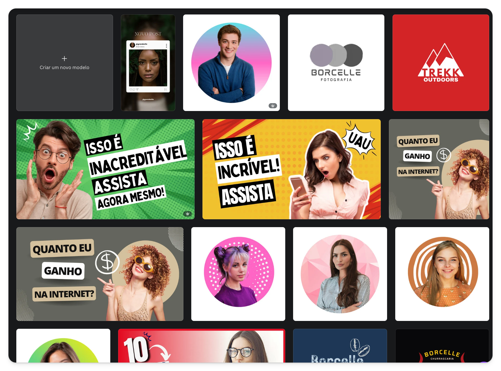 Ícone dos Templates